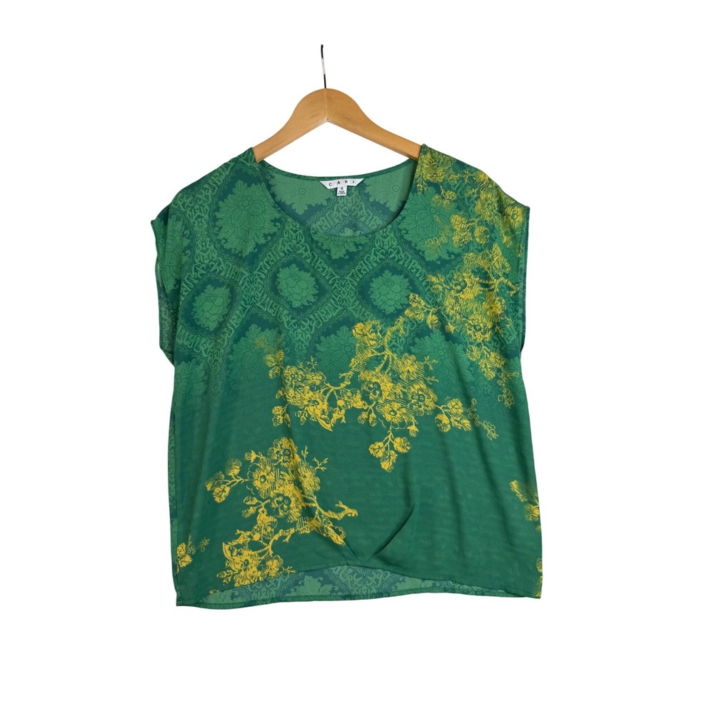 Cabi Green with Envy Chiffon Top size‎ Small Green